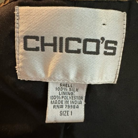 Chico's Sz 1 Women's Lightweight blazer. Animal Print. Silk/polyester - Picture 2 of 9